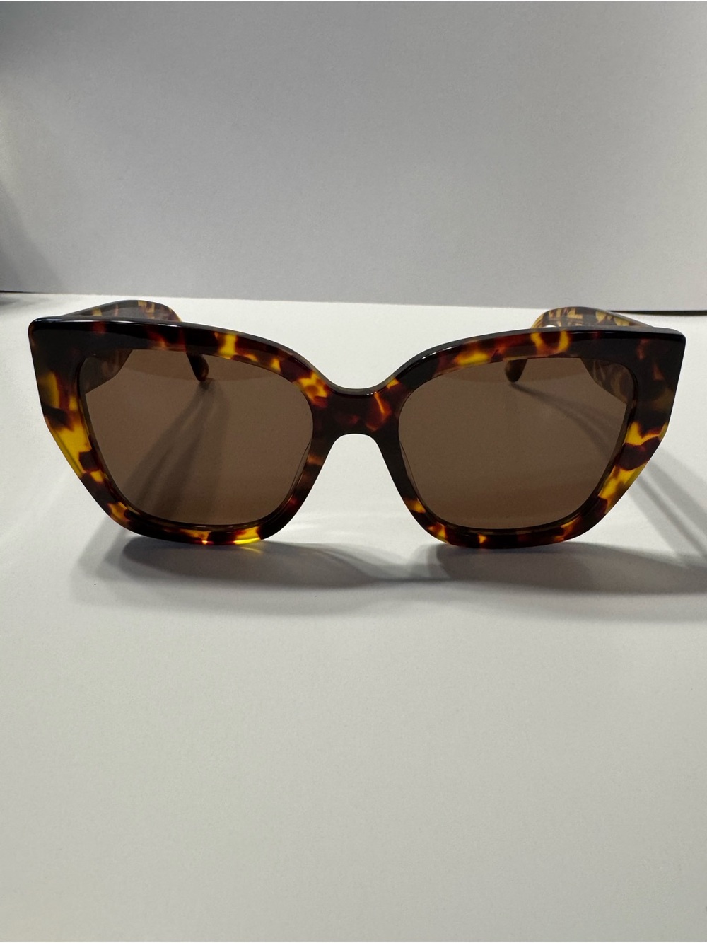 NWOT J. Crew Tortoiseshell Oversized Cat-Eye Sunglasses with Brown Lenses